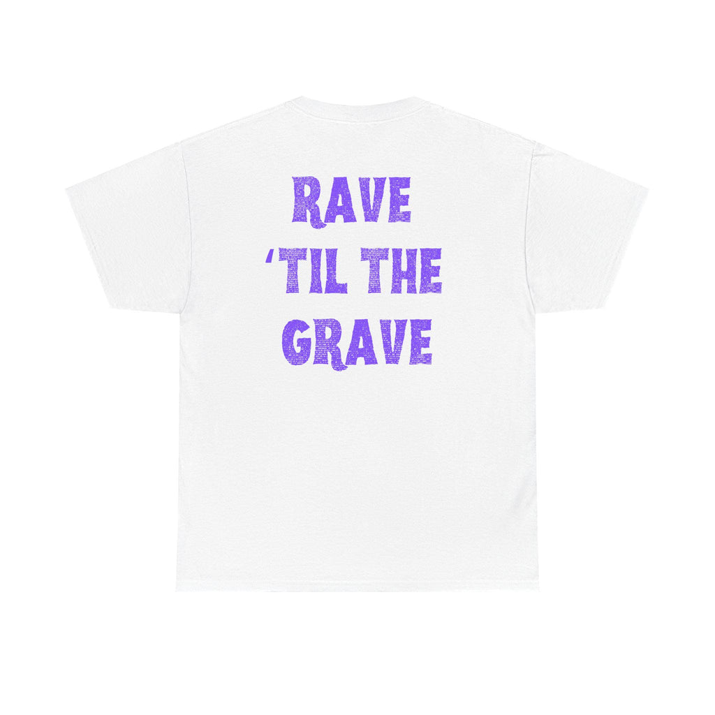 Rave 'Til the Grave T-Shirt: Skull in Sunglasses, Music Festival Top