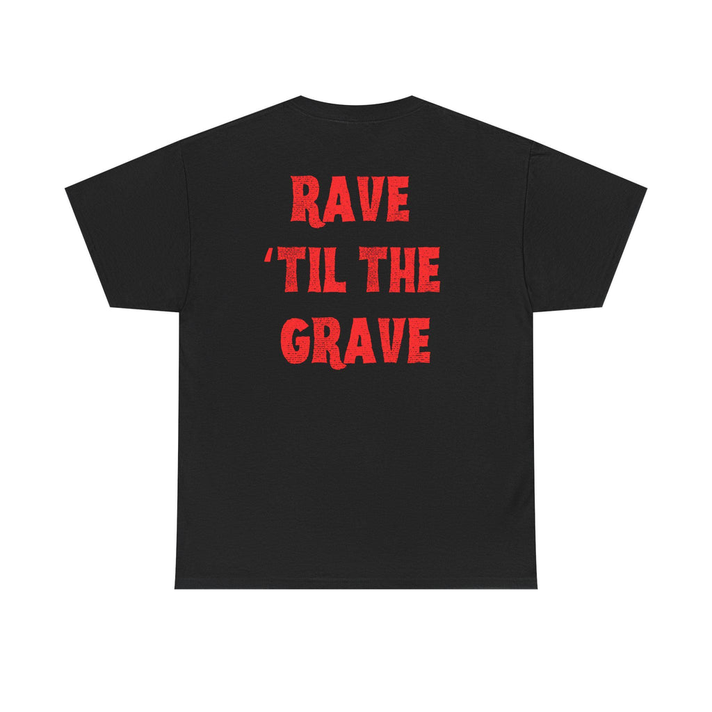 Rave 'Til the Grave T-Shirt: Skull in Sunglasses, Music Festival Top