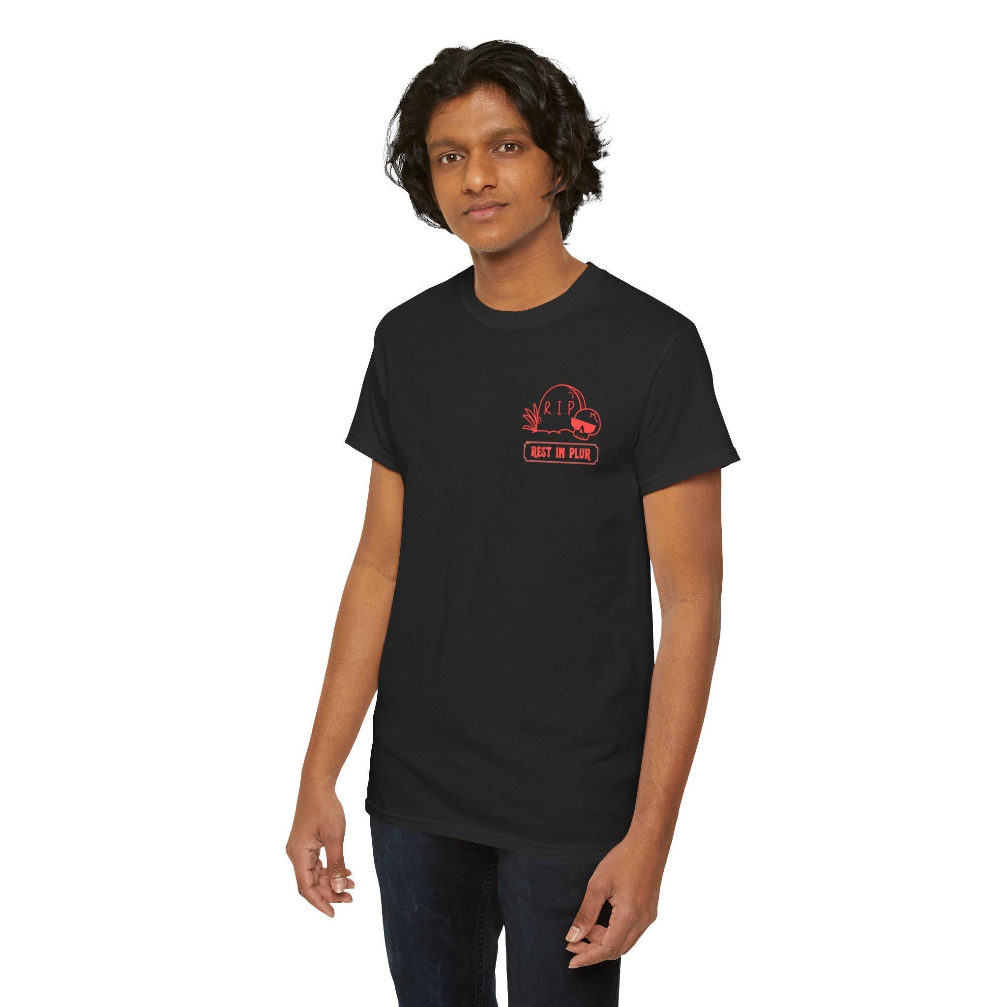 Rave 'Til the Grave T-Shirt: Skull in Sunglasses, Music Festival Top